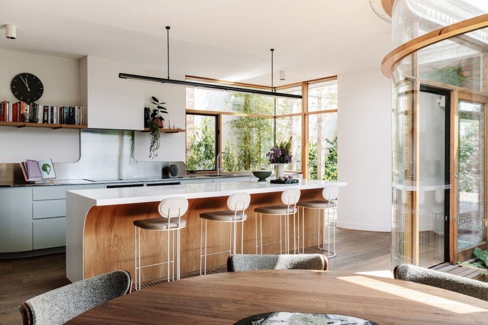 Timber features in kitchen of Chatterbox House