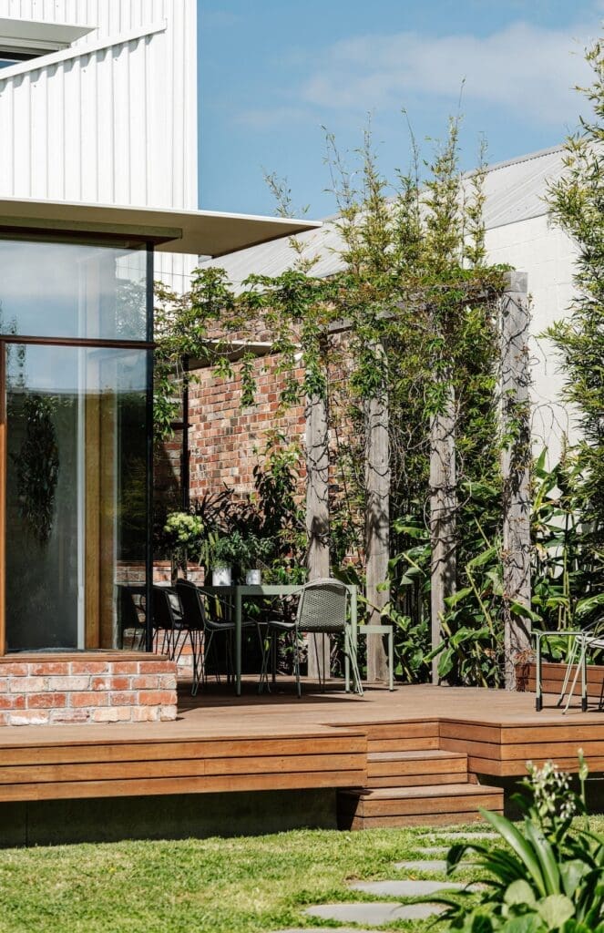 Exterior of Chatterbox House with raised timber deck
