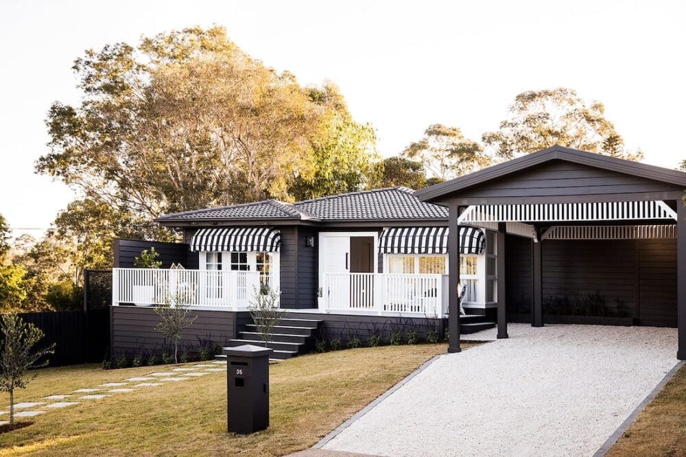 Dark grey house facade