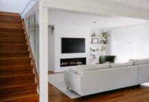 Living space with staircase
