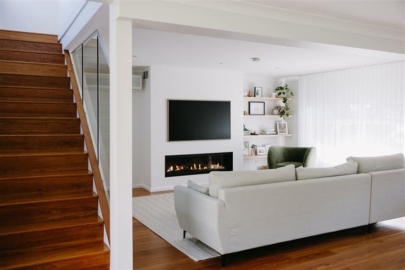 Living space with staircase