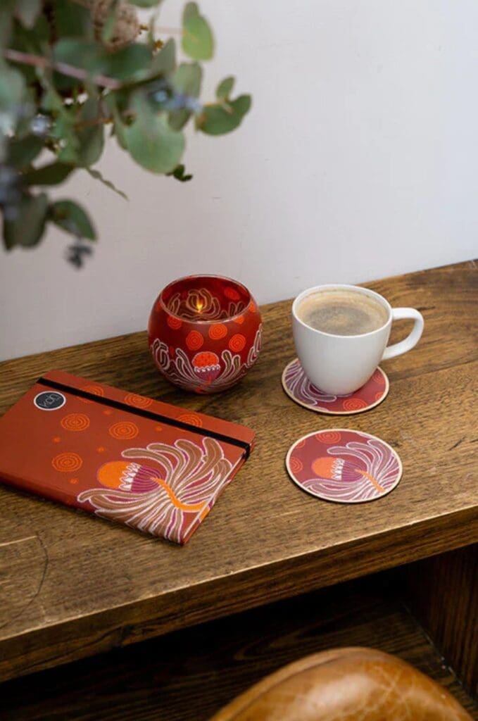 Coaster, candle and note book collaboration between By Meeka X Koh Living