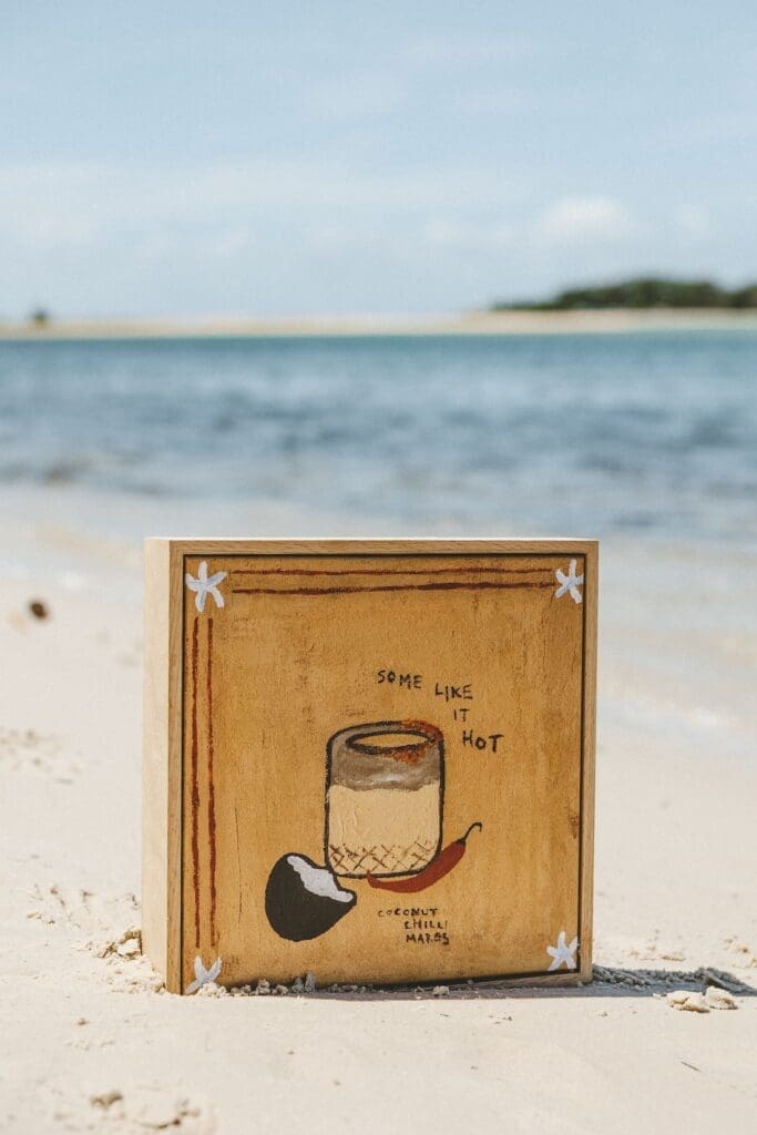 Spicy coconut margarita art by Britney Turner