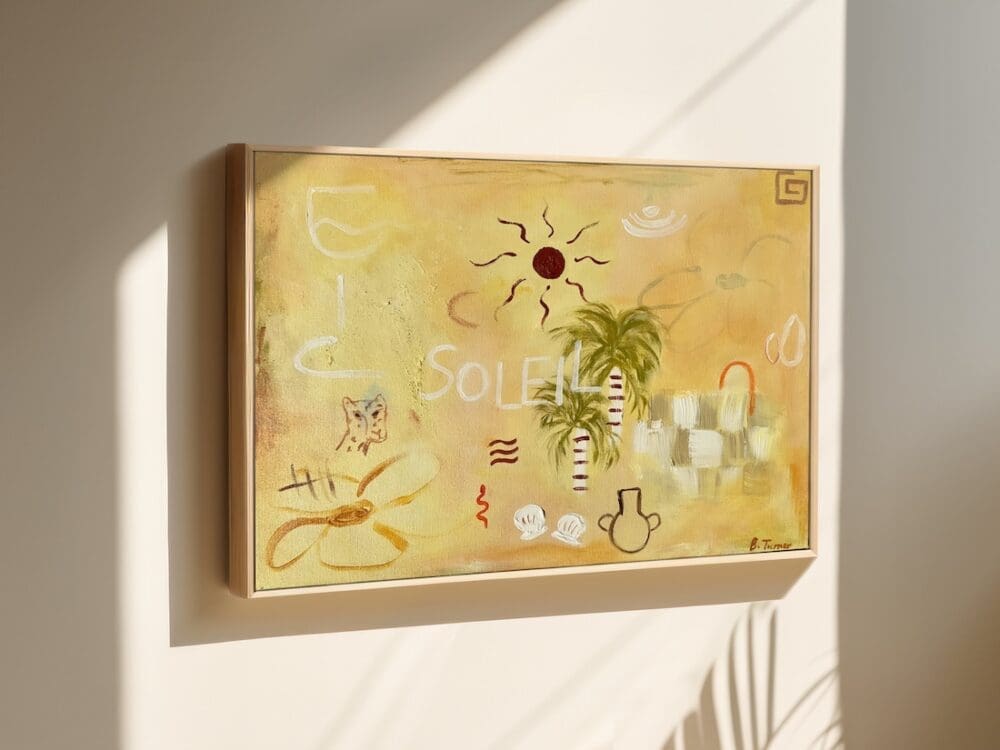 Soleil art with summer line art by Britney Turner