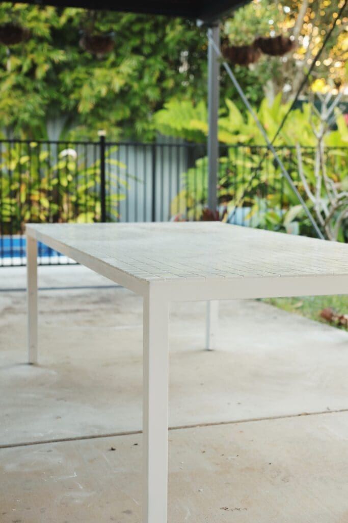 Finished tile table