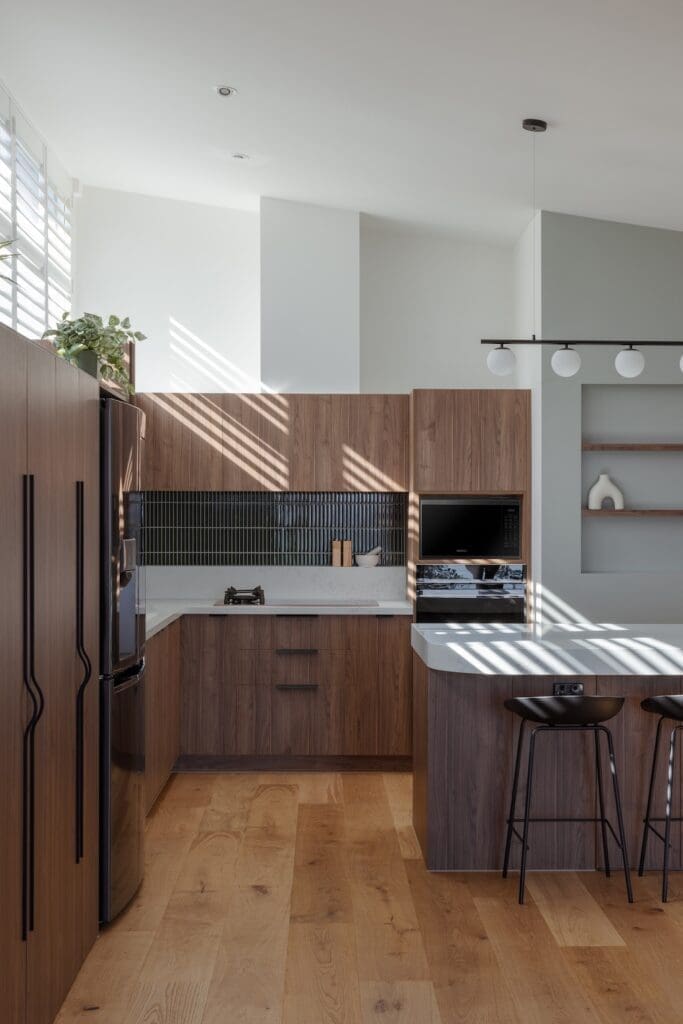Walnut joinery in kitchen