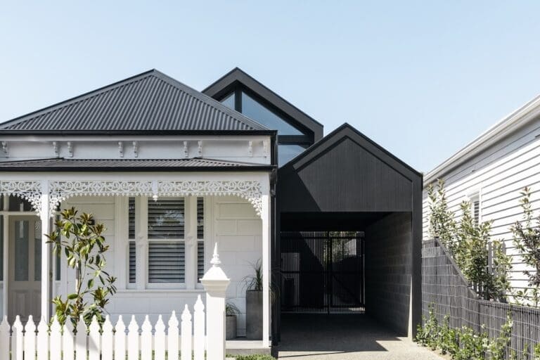 Axon cladding exterior of modern heritage home renovation from BuildHer Collective