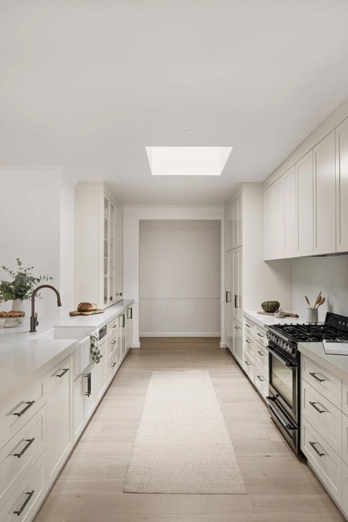 Galley kitchen in Ewingsdale home