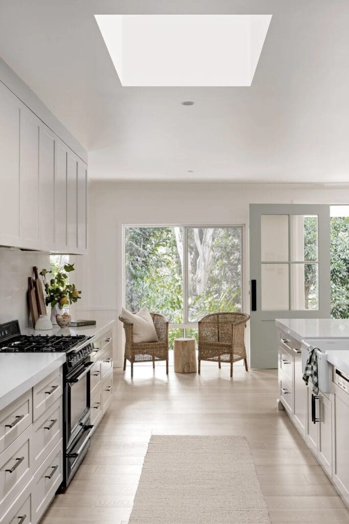 Kitchen with seating space in Ewingsdale home