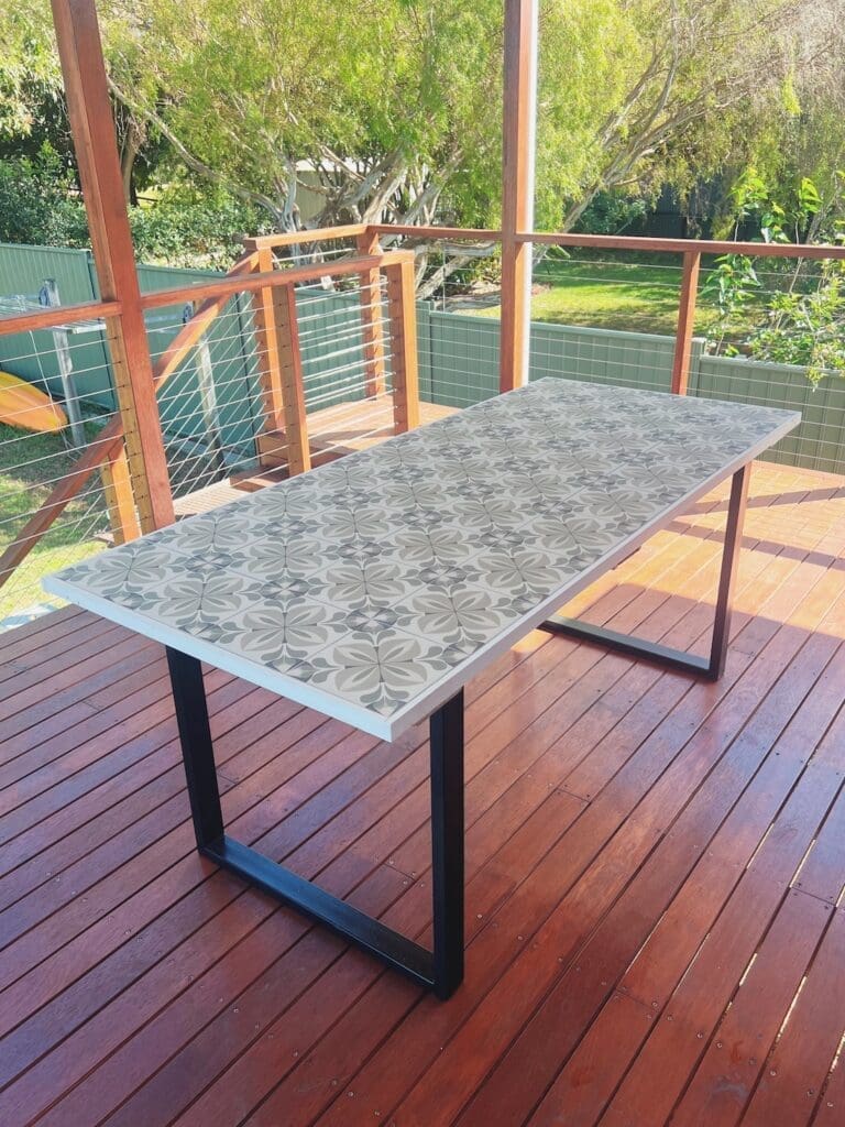 Finished tiled outdoor table