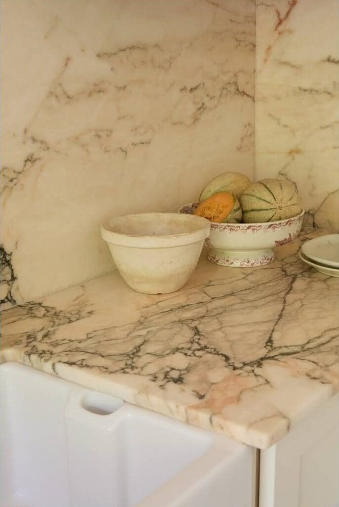 Marble kitchen renovation detail of marble