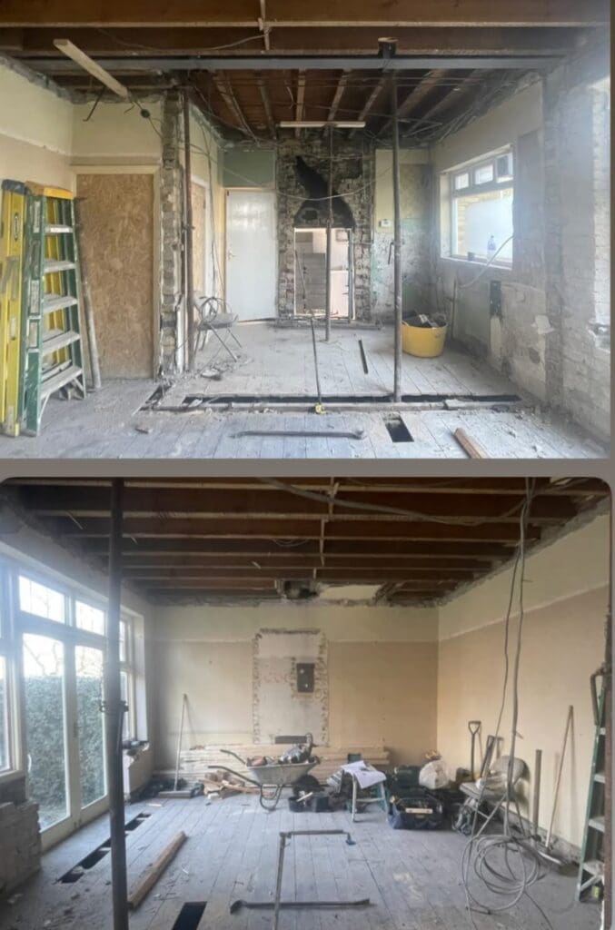 Marble kitchen renovation during the renovation