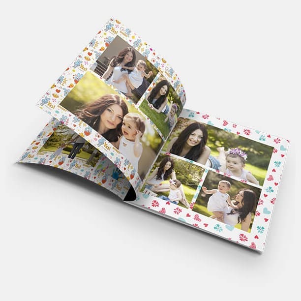 Use different collage layouts to create a custom photo book