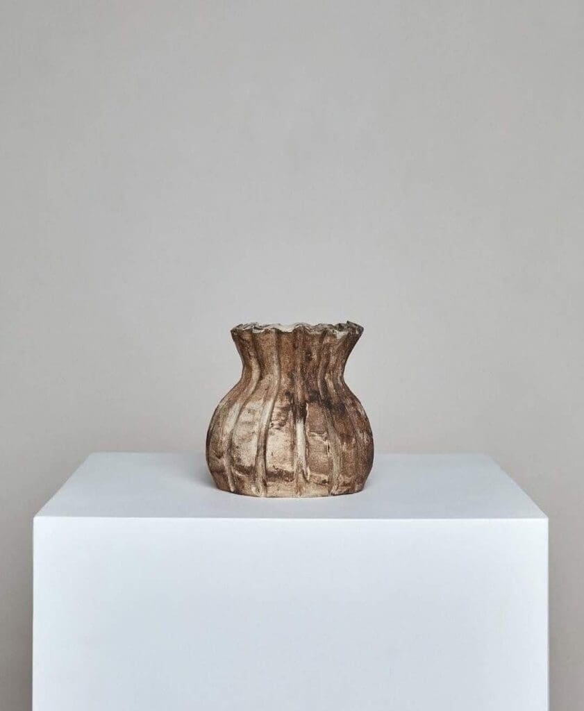 Clay Whisper short vase by Elena Strohfeldt