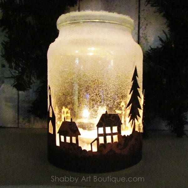 Upcycle a jar as Christmas decor