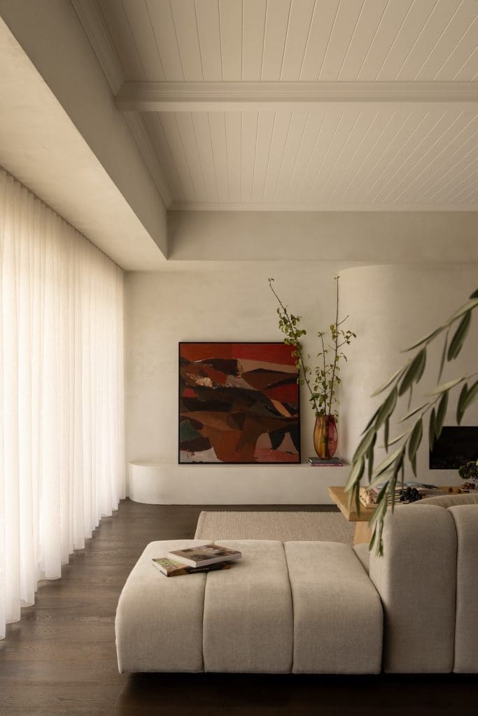 Living room at Coastal Alchemy by The Stylesmiths