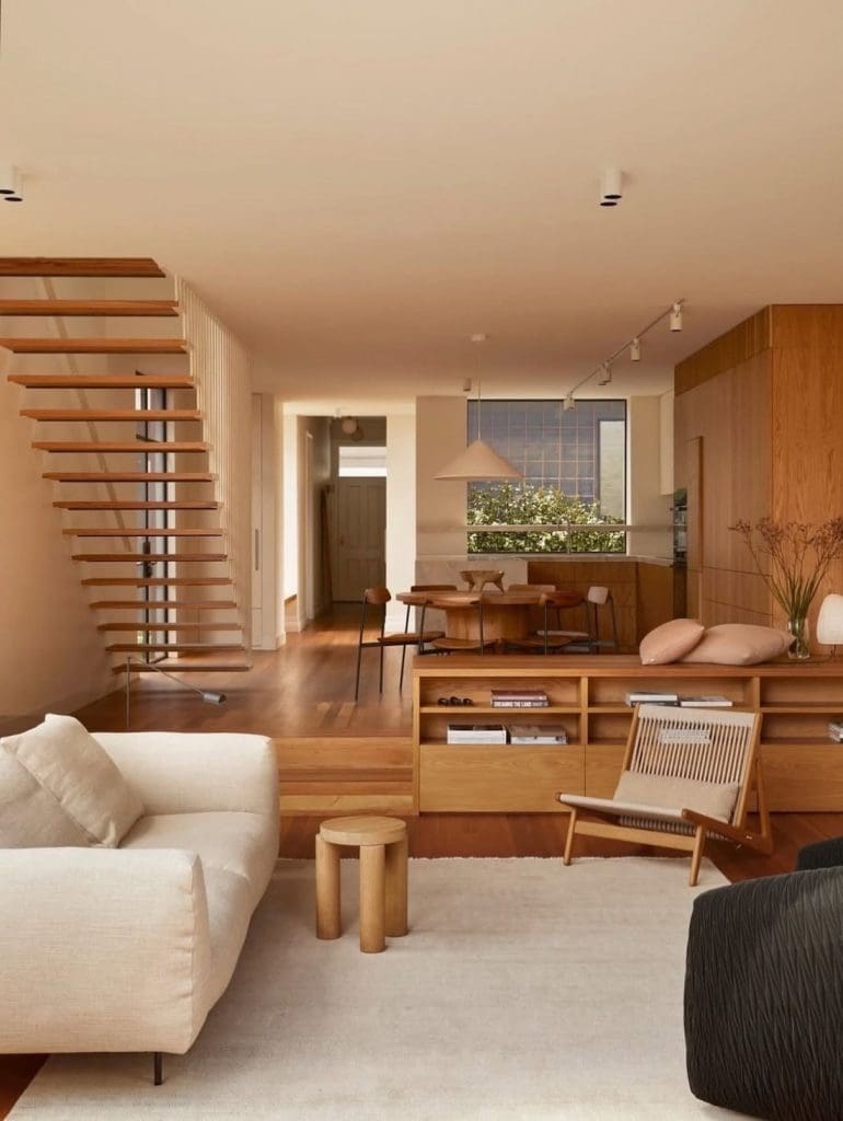 Minimalistic Scandinavian Japandi living room