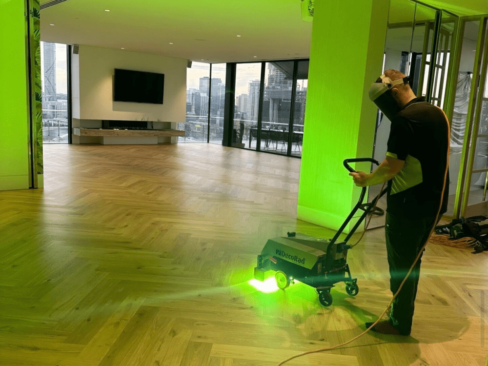 UV-cured timber coating